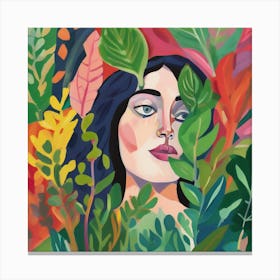 Woman In The Forest Canvas Print