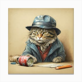 Cat In Hat 13 Canvas Print