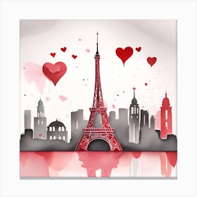 Paris Skyline textured monochromatic Canvas Print