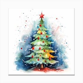 Teal Tidings: Vintage Tree Delight Canvas Print