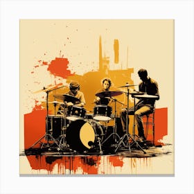 Drummers On Drums 1 Canvas Print
