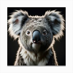 Koala portrait on black background 1 Canvas Print