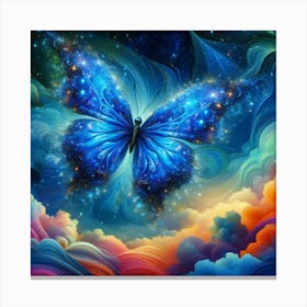 Blue Butterfly Art 3 Canvas Print