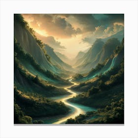 River In The Mountains 16 Canvas Print