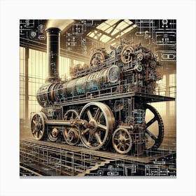 Steam Engine Locomotive Canvas Print