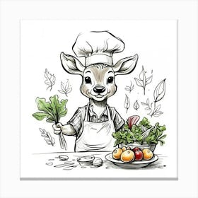 Chef Deer 17 Canvas Print