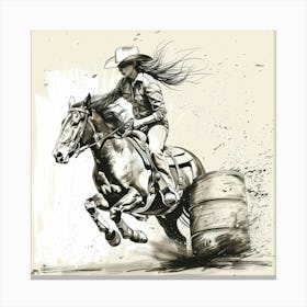 Cowgirl Riding A Horse 1 Canvas Print