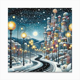 Snowy City Canvas Print