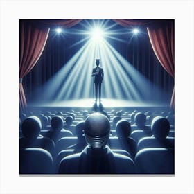 Man In Front Of An Audience Canvas Print