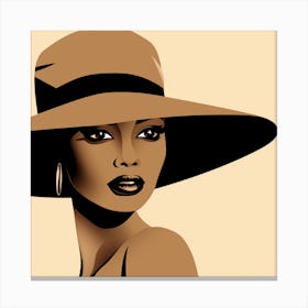 Black Woman In A Hat 23 Canvas Print