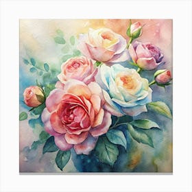 Watercolor Roses 13 Canvas Print