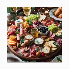 Christmas Food Platter 1 Canvas Print