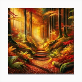 Autumn Forest Path Canvas Print