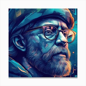 Man With Glasses And Beard Canvas Print