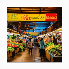 Market In Tokyo Canvas Print