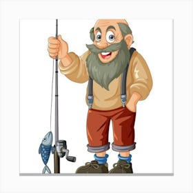 Old Man Fishing Canvas Print