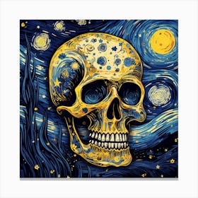 Starry Night Skull Canvas Print