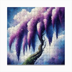 Abstract Puzzle Art Wisteria tree 3 Canvas Print