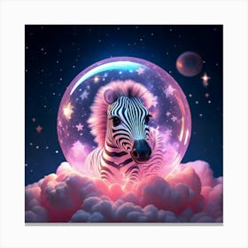 Firefly Bioluminescent, Cute, Tiny, Miniature, Sleeping, Baby Zebra, Moonlight, Adorable, Big Eyes, Canvas Print