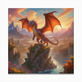 Dragon In The Mountains 2 Canvas Print