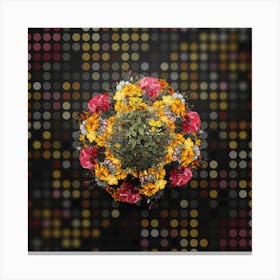 Vintage Common Cytisus Flower Wreath on Dot Bokeh Pattern n.0030 Canvas Print