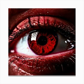 Red Eye Human Close Up Pupil Iris Vision Gaze Look Stare Sight Close Macro Detailed Ru (2) Canvas Print