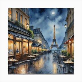 A Parisian Sketch Parisian Café Culture Canvas Print