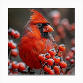 Cardinal In Winter Canvas Print