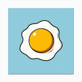 Egg On A Blue Background Canvas Print