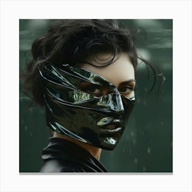 Portrait Of A Masked Futuristic Woman Canvas Print