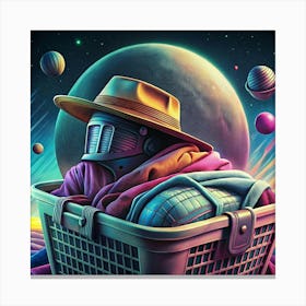 Spaceship In A Basket Canvas Print