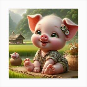 Cute Pig Canvas Print