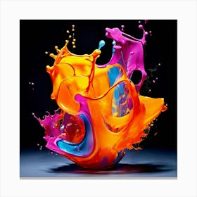 Fresh Colors Liquid 3d Design Spark Hot Palette Shapes Dynamism Vibrant Flowing Molten (19) Canvas Print