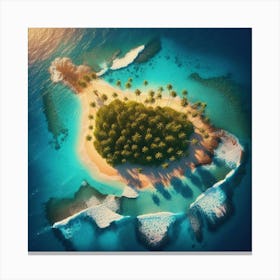 Aerial View Of A Tropical Island 2 Canvas Print