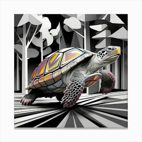 Turtle In The Woods Canvas Print