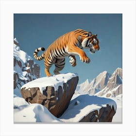 Tiger Jumping Canvas Print