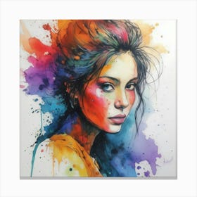 Colorful Art Girl Canvas Print