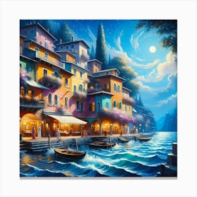 Night On The Lake Canvas Print