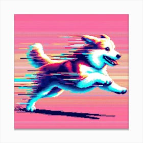 Glitch dog, Glitch art Canvas Print