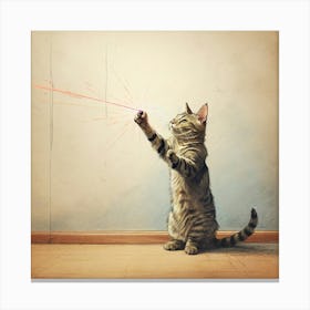 Cat Playing With A Laser Pointer Canvas Print