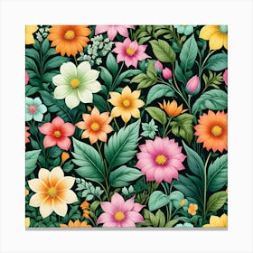 Floral Seamless Pattern 27 Canvas Print