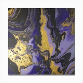 Purple And Gold Abstract Painting Canvas Print