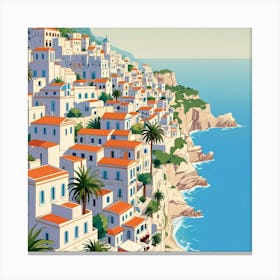 Mediterranean Seaside Town 1 Canvas Print