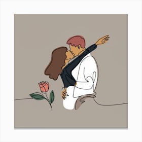 Couple Kissing Canvas Print