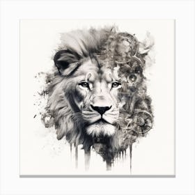 Lion Canvas Print Double Exposure Canvas Print