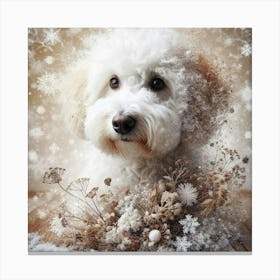 Dog In Snow Canvas Print