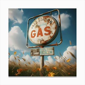 A Old Vintage Gas Station Sign 3 Canvas Print