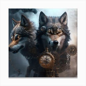 Steampunk Wolf 7 Canvas Print