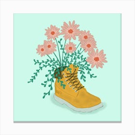 Blooms In A Boot Canvas Print