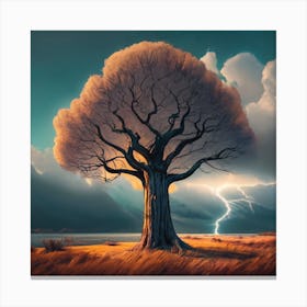 Tree In The Storm 1 Canvas Print